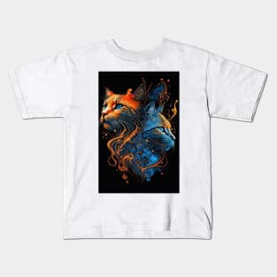 Fire & Ice Cats Kids T-Shirt